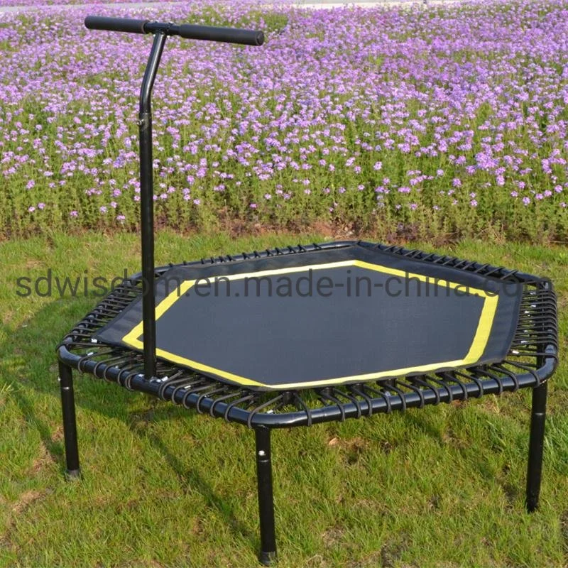 Indoor Exercise Home Commercial Gym Fitness Equipment Mini Hexagon Trampoline /Hex Trampoline with Adjustable Handlebar