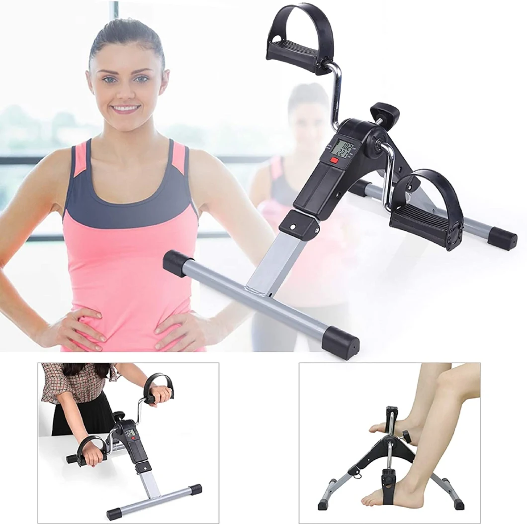 Pedal Exerciser, Fitness Folding Exerciser Peddler Under Desk Bike Mini Cycle