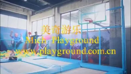 Mini trampolín cuadrado para niños con red de seguridad